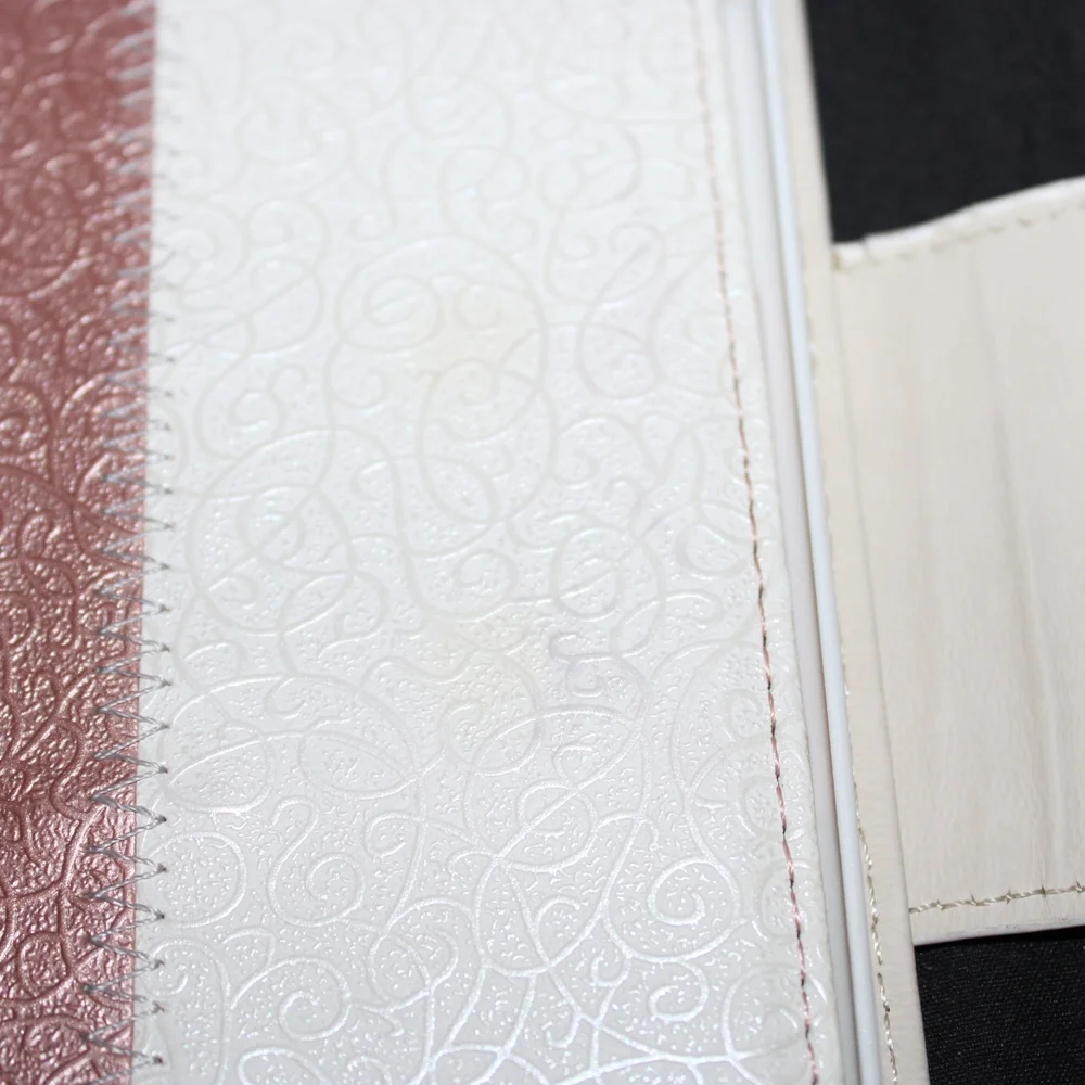 Gold and White Folio Tablet Cover with Textured Design